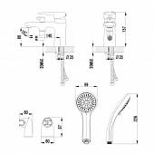 Смеситель для ванны с душевым набором Lemark Status LM4415C