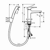 Смеситель для раковины (д.к. P.O.), хром, Hansgrohe Metropol 74522000