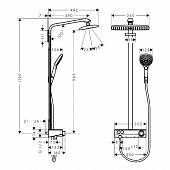 Душевая система Hansgrohe Raindance Select E 360 ST Showerpipe EcoSmart 27287400