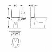 Бачок для унитаза, нижняя подводка  Grohe  Bau  39436000