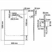 Душевой поддон 120х90 см WasserKRAFT Leine 35T07