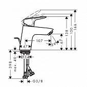 Смеситель для раковины ( д.к.) Hansgrohe Logis 71075000