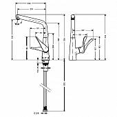 Смеситель для кухни, сталь, Hansgrohe Metris 14822800