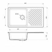Мойка кварцевая 860*480 мм, GranFest Quarz GF-Z-53 серый
