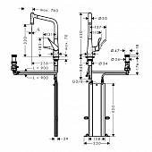 Смеситель для кухни, сталь, Hansgrohe Metris 73806800