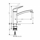 Смеситель для кухни, хром, Hansgrohe Logis 71839000