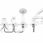Смеситель для ванны с душевым набором Rossinka S S35-39