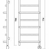 Полотенцесушитель электрический 40х70, шнур справа, Domoterm Орфей П7 400*700 ER
