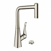 Смеситель для кухни, сталь, Hansgrohe Metris 73806800