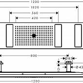 Верхний душ Axor ShowerHeaven 1200 ⁄ 300 4jet  без подсветки 10637000