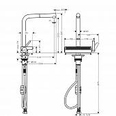 Смеситель для кухни, под сталь, Hansgrohe Aquno Select M81 73836800