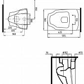 Унитаз подвесной с биде, микролифт Bien Fracture FRKK05601VP1W3000