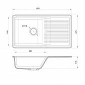 Мойка кварцевая 860*480 мм, GranFest Quarz GF-ZW-73 бежевый