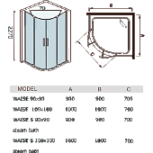 Душевая кабина 100х100 см, Welt Wasser Waise S WW 1000 PREMIUM