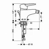 Смеситель для биде (д.к) Hansgrohe Metropol 14210000