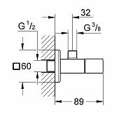 Угловой вентиль Grohe Eurocube 22012000